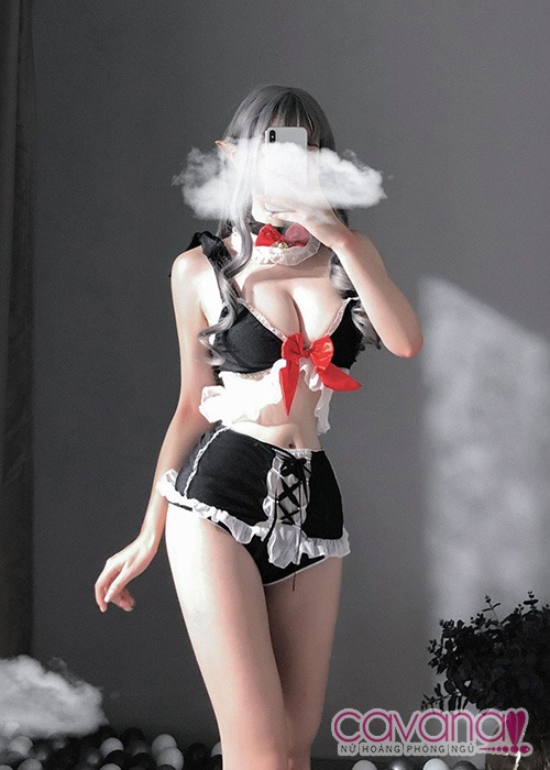 Đồ ngủ cosplay gợi cảm Nàng Hầu Cám Dỗ - Đen