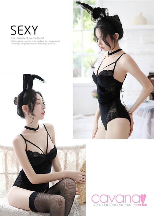 Đồ ngủ Cosplay gợi cảm Thỏ Lucy Nóng Bỏng - Đen Đồ ngủ Cosplay gợi cảm Thỏ Lucy Nóng Bỏng - Đen