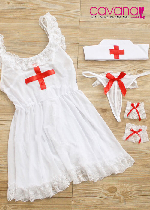 Đồ ngủ Cosplay gợi cảm Y Tá Của A Tí