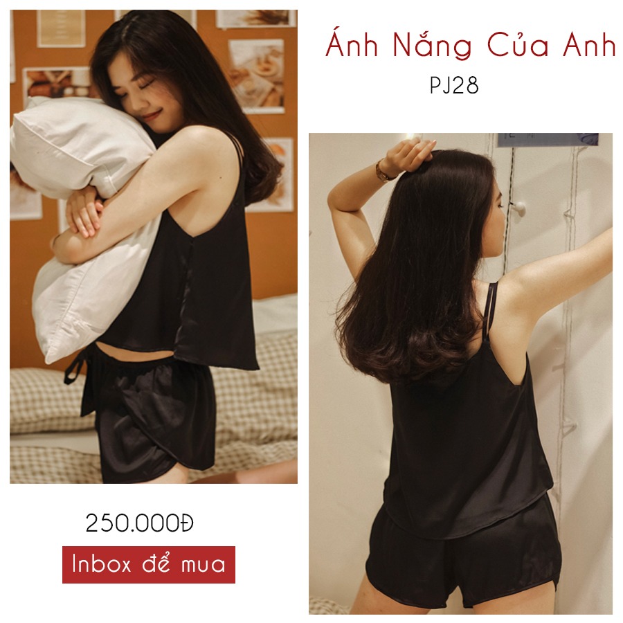 Đồ ngủ lụa Ánh nắng của anh - đen Đồ ngủ lụa Ánh nắng của anh - đen