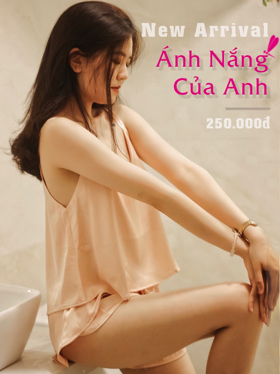 Đồ ngủ lụa Ánh nắng của anh - hồng