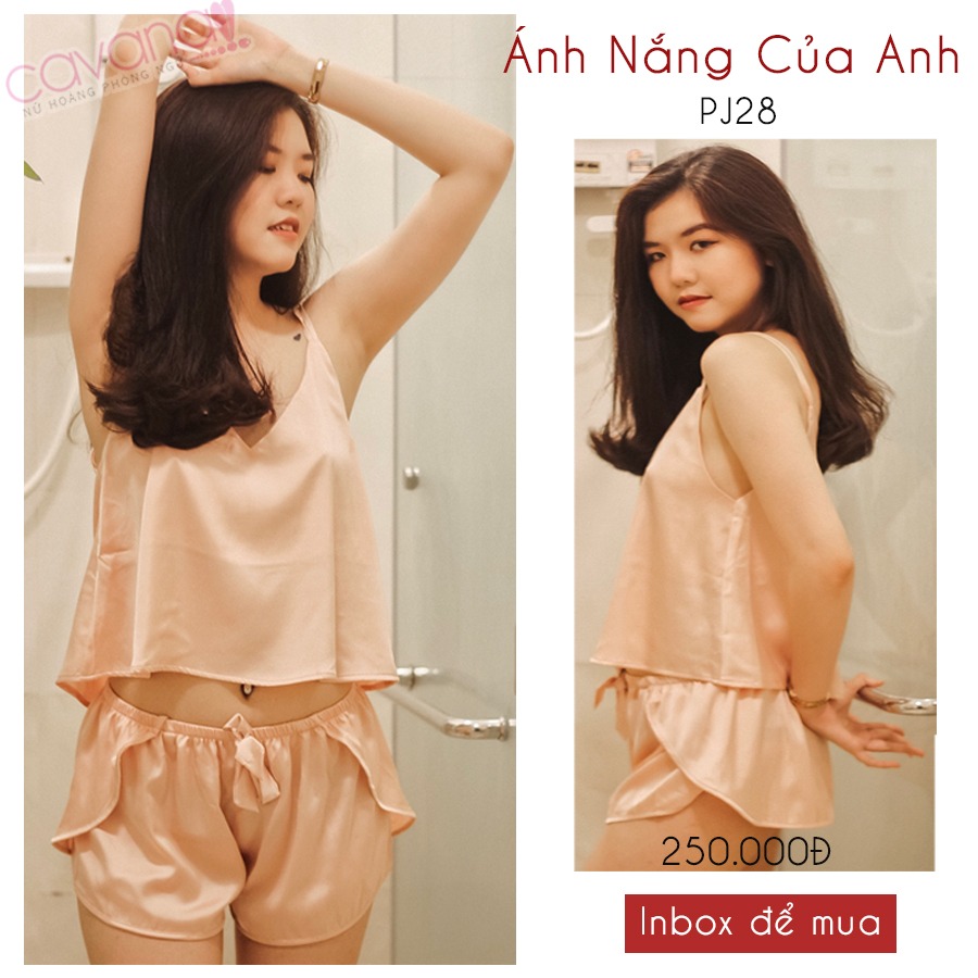 Đồ ngủ lụa Ánh nắng của anh - hồng