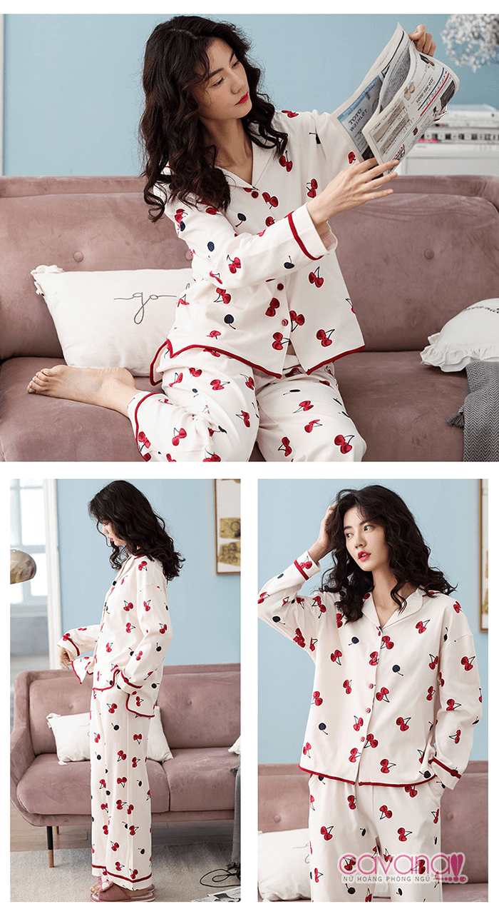 Đồ ngủ nữ Cherry Chín Mọng - Trắng Đồ ngủ nữ Cherry Chín Mọng - Trắng