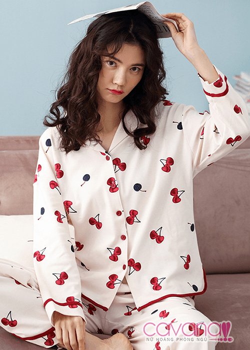 Đồ ngủ nữ Cherry Chín Mọng - Trắng Đồ ngủ nữ Cherry Chín Mọng - Trắng