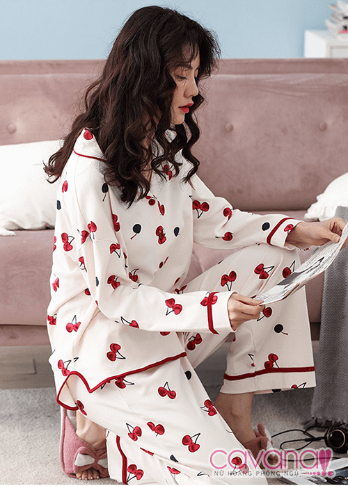 Đồ ngủ nữ Cherry Chín Mọng - Trắng Đồ ngủ nữ Cherry Chín Mọng - Trắng