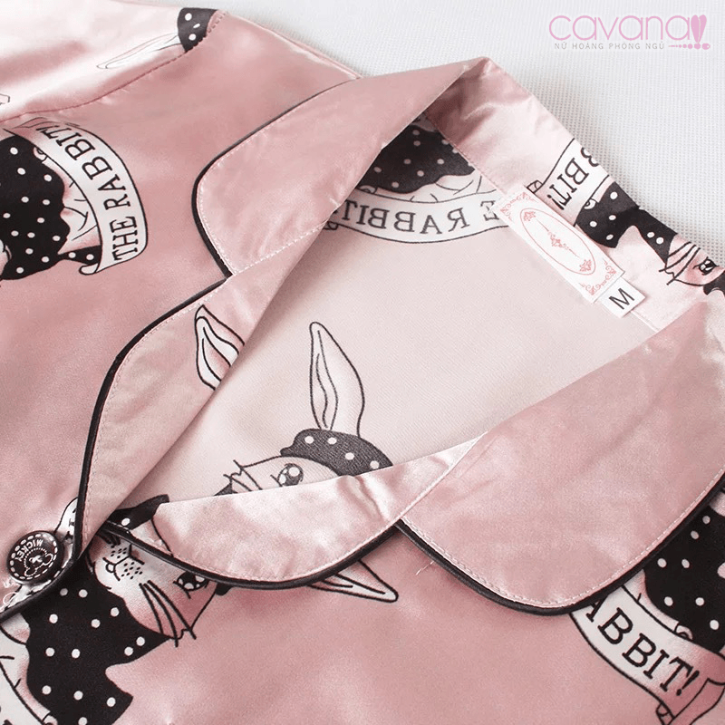 Đồ ngủ Pijama ngắn thỏ xinh - Hồng Đồ ngủ Pijama ngắn thỏ xinh - Hồng