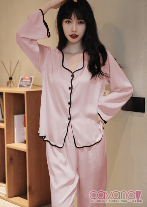 Đồ ngủ Pijama tay dài PJ35 - Hồng Đồ ngủ Pijama tay dài PJ35 - Hồng