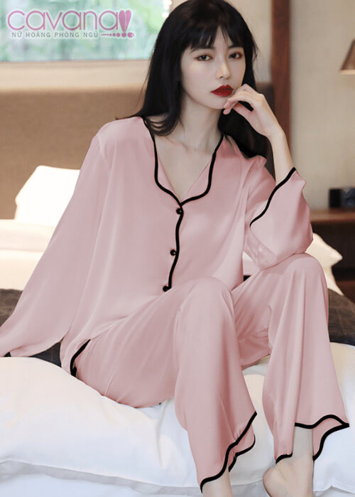 Đồ ngủ Pijama tay dài PJ35 - Hồng Đồ ngủ Pijama tay dài PJ35 - Hồng