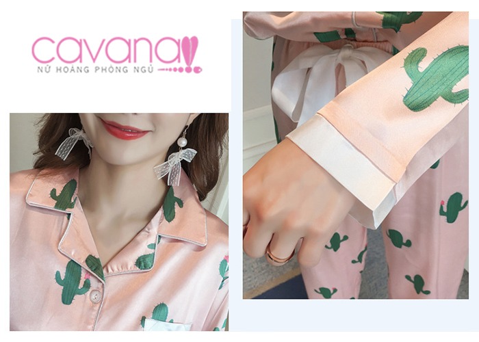 Đồ ngủ pyjama Hoa xương rồng- Hồng Đồ ngủ pyjama Hoa xương rồng- Hồng