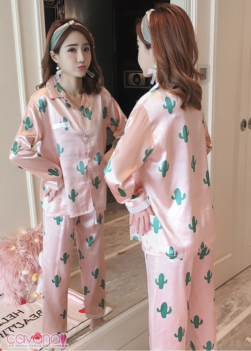 Đồ ngủ pyjama Hoa xương rồng- Hồng Đồ ngủ pyjama Hoa xương rồng- Hồng