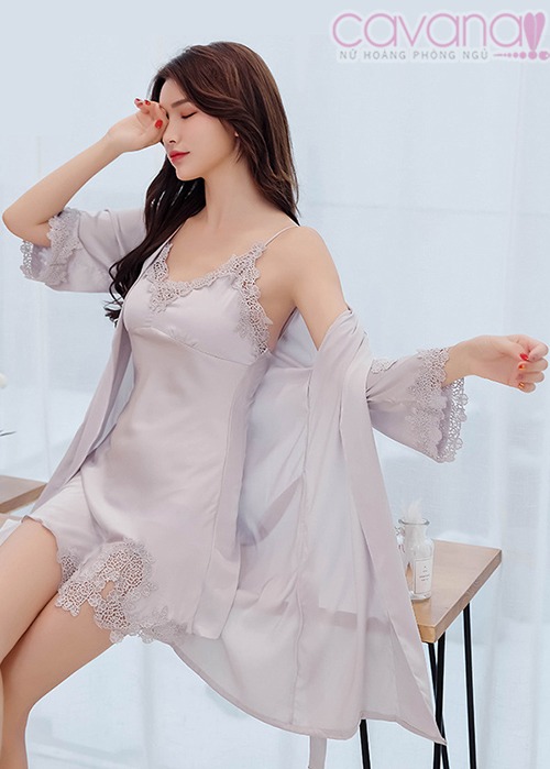 Set đầm ngủ quyến rũ Hương tình yêu - xám khói Set đầm ngủ quyến rũ Hương tình yêu - xám khói