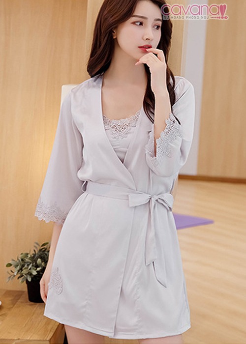 Set đầm ngủ quyến rũ Hương tình yêu - xám khói Set đầm ngủ quyến rũ Hương tình yêu - xám khói