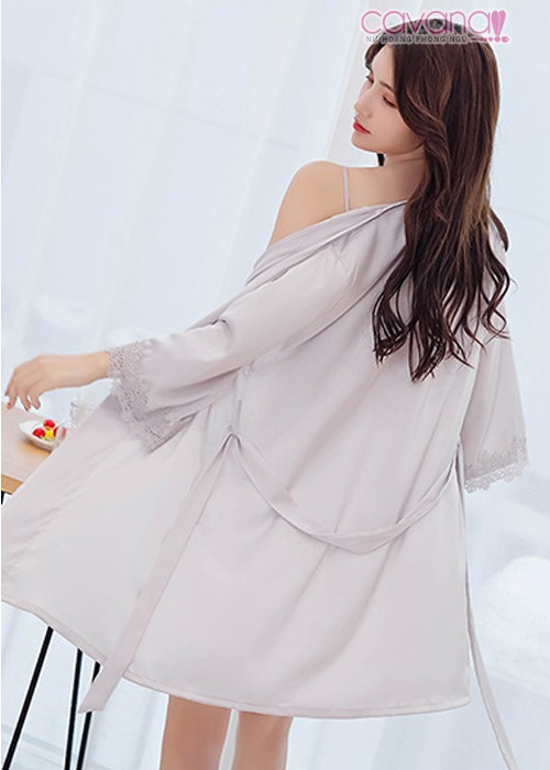 Set đầm ngủ quyến rũ Hương tình yêu - xám khói Set đầm ngủ quyến rũ Hương tình yêu - xám khói