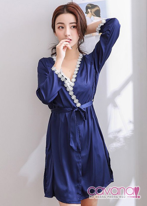 Set đầm ngủ quyến rũ Nụ Tầm Xuân - Xanh