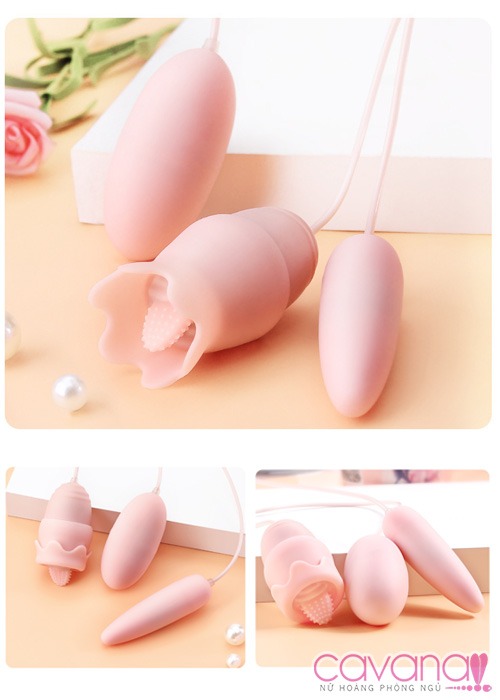 Trứng rung tình yêu kèm lưỡi rung Khoái Lạc Trứng rung tình yêu kèm lưỡi rung Khoái Lạc
