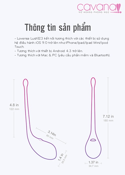 Trứng rung tình yêu Lush Lovense Trứng rung tình yêu Lush Lovense