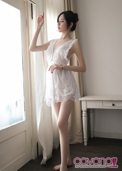 Váy ngủ gợi cảm Hoa Cánh Tiên - Trắng Váy ngủ gợi cảm Hoa Cánh Tiên - Trắng