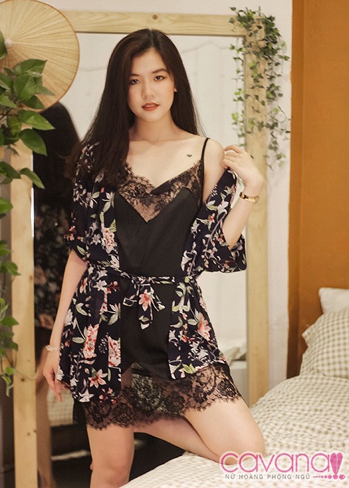 Váy ngủ gợi cảm Nét Xuân Thì - Xanh Đen Váy ngủ gợi cảm Nét Xuân Thì - Xanh Đen