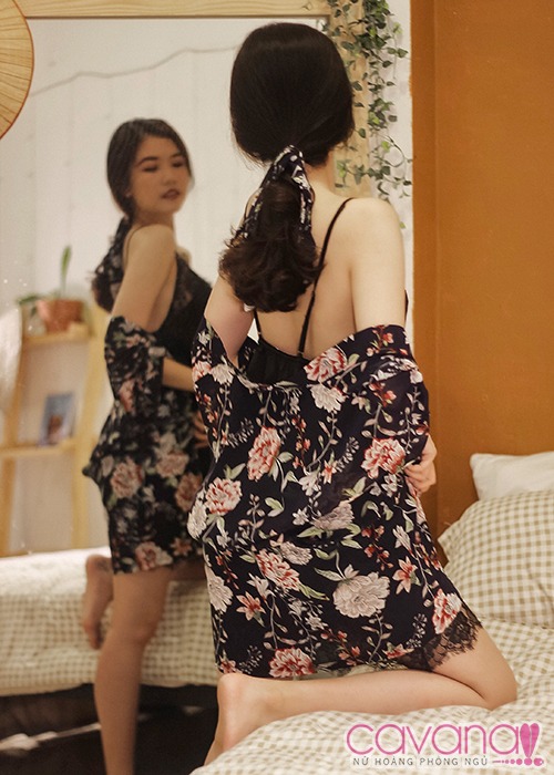 Váy ngủ gợi cảm Nét Xuân Thì - Xanh Đen Váy ngủ gợi cảm Nét Xuân Thì - Xanh Đen