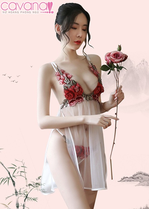Váy ngủ gợi cảm Tường vy cánh mỏng -Trắng Váy ngủ gợi cảm Tường vy cánh mỏng -Trắng