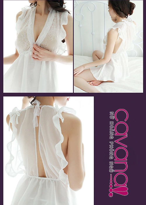 Váy ngủ khiêu gợi Đừng Xa Em Đêm Nay - Trắng