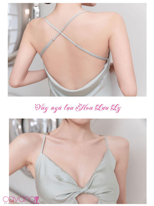 Váy Ngủ Lụa Hoa Lưu Ly Váy Ngủ Lụa Hoa Lưu Ly