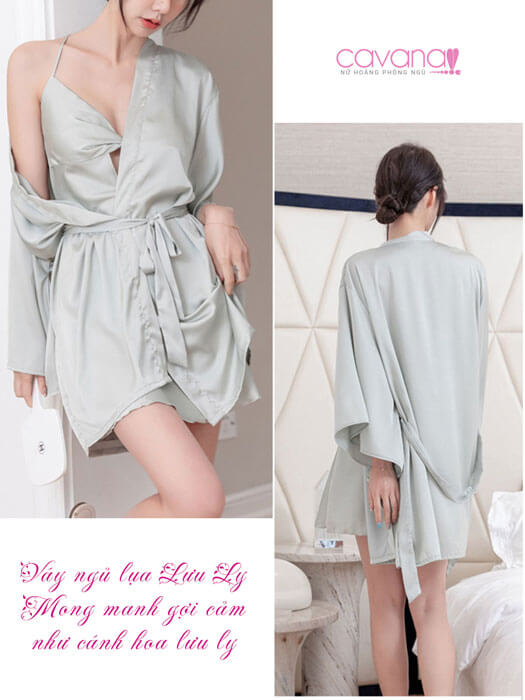 Váy Ngủ Lụa Hoa Lưu Ly Váy Ngủ Lụa Hoa Lưu Ly