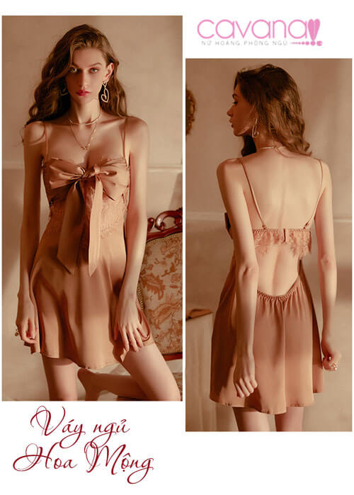 Váy Ngủ Lụa Hoa Mộng - Hồng Váy Ngủ Lụa Hoa Mộng - Hồng