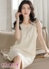 Đầm ngủ hai dây cổ chữ V Mùa Hạ Về - Kem