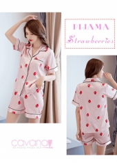 Đồ Ngủ Pijama Ngắn Strawberry - Hồng
