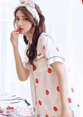 Đồ ngủ Pijama Ngắn Strawberry - Trắng