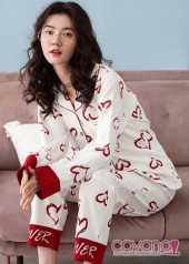 Đồ ngủ Pijama phong cách Hàn Quốc Tim Yêu