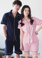 Đồ Pijama đôi PJC01 Hồng Xanh Ngắn
